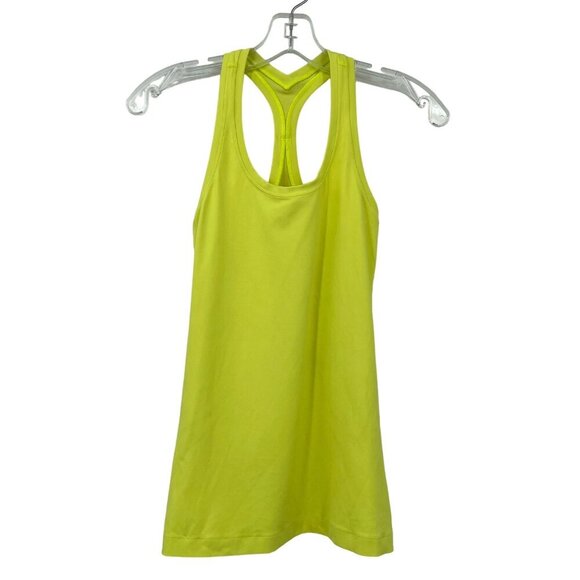 Lululemon Cool Racerback‎ Tank Top Women's XS Yellow Running Workout Athleisure - Picture 1 of 6